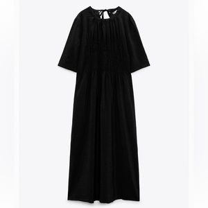 ZARA Tied MIDI Dress in Black